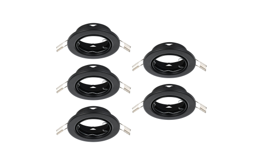 Einbauleuchte EGLO "Agulo", GU10, 5x35W, Stahl, schwarz, Ø8,6cm, 5er-Set 