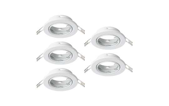 Einbauleuchte EGLO "Agulo", GU10, 5x35W, Stahl, weiß, Ø8,6cm, 5er-Set 