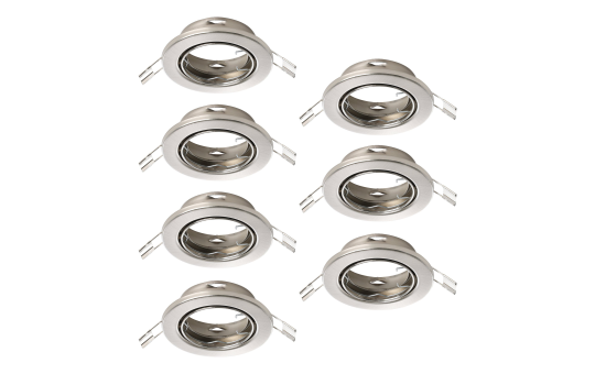 Einbauleuchte EGLO "Agulo", GU10, 7x35W, Stahl, nickel-matt, Ø8,6cm, 7er-Set, 
