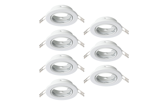 Einbauleuchte EGLO "Agulo", GU10, 7x35W, Stahl, weiß, Ø8,6cm, 7er-Set 