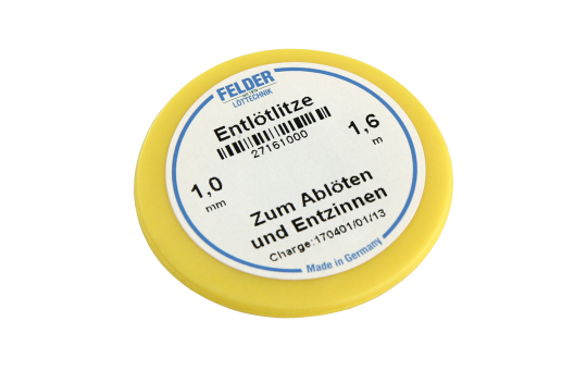 Entlötlitze FELDER, 1,0mm, mit halogenfreiem Flussmittel getränkte Kupferlitze, 1,60m Spule 