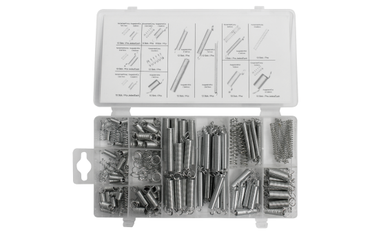 Federn 200 tlg., alle gängigen Größen an Druckfedern und Zugfedern 