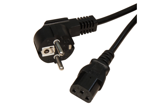 Kaltgeräte Anschlusskabel McPower, H05VV-F3G 0,75mm², 2m, 10A/250V, schwarz 