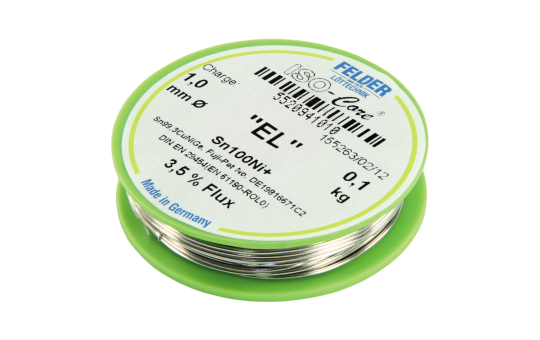 Lötzinn auf Rolle FELDER ISO-Core "EL", 1,0mm, 100g, bleifrei (Sn100%Ni+) 