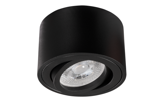 LED-Aufbauleuchte McShine, 5W, 400Lumen, 3000K, ØxH 80x50mm, schwarz 