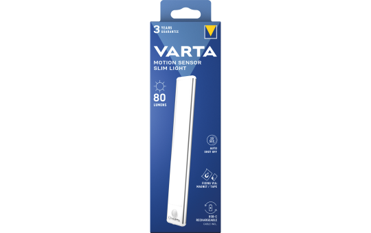 LED-Bewegungsmelder VARTA, Slim Light, 80lm, inkl. USB-C-Kabel 