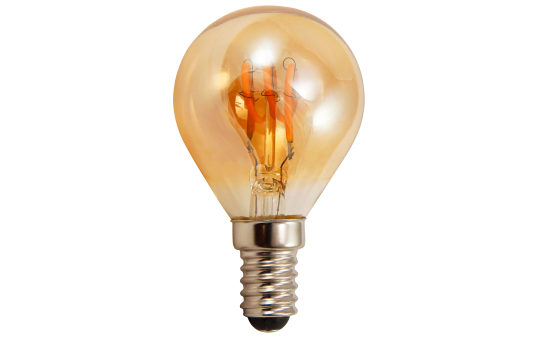 LED Filament Tropfenlampe McShine "Retro" E14, 2W, 150lm, warmweiß,goldenes Glas 