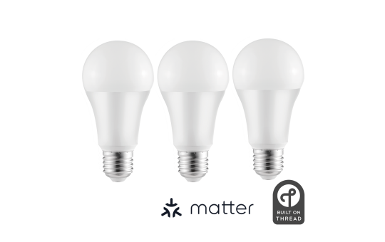 LED-Glühbirne ITIUS, E27, 900lm, RGB + CCT, matter über Thread, 3er-Pack 