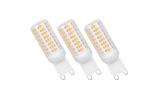 LED-Stiftsockellampe, G9, 4,9W, 540lm, 3000K, 230V, dimmbar, 3er-Pack 