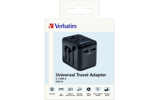 Ladeadapter Verbatim, Universal Travel, UTA-01, 12W 