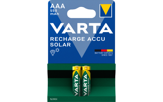 Micro-Batterie NiMH, VARTA, AAA, HR03, 1.2V/550mAh, 2er-Pack 