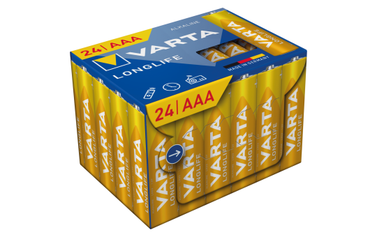 Micro-Batterie VARTA "Longlife", Alkaline, Typ AAA/LR03, 1,5V, 24er-Pack 