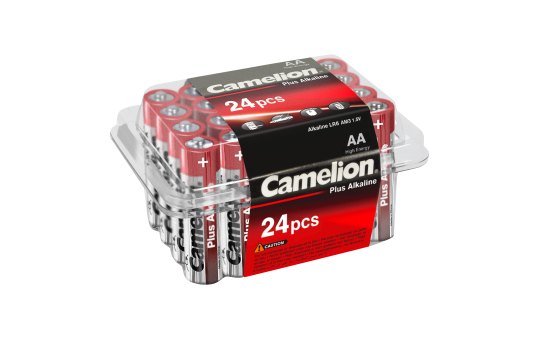 Mignon-Batterie CAMELION Plus Alkaline, 1,5 V, Typ AA/LR6, 24er-Haushaltspack 