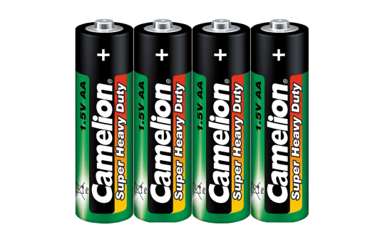 Mignon-Batterie CAMELION Super Heavy Duty, 1,5 V, Typ AA/R6, 4er-Pack 