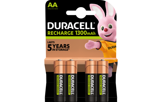 Mignon-Batterie NiMH, DURACELL, AA, HR06, 1.2V/1300mAh, 4er-Pack 