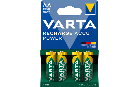 Mignon-Batterie NiMH, VARTA, AA, HR06, 1.2V/1350mAh, 4er-Pack 