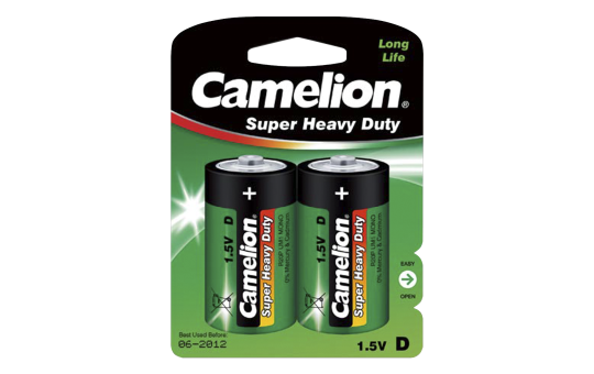 Mono-Batterie CAMELION Super Heavy Duty 1,5 V, Typ D, 2er-Blister 