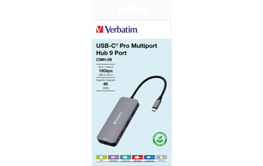 Multiport-Hub Verbatim, CMH-09, 3x USB 3.2-A, 2x USB 3.2-C 