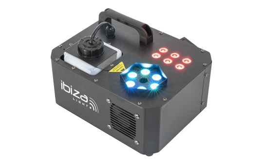 Nebelmaschine IBIZA "SPRAY-COLOR-1000", 1000W, mit RGB-Beleuchtung 