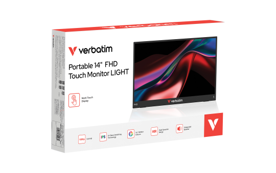 Portable Monitor Verbatim LIGHT, 14'' (35.56cm), LCD, Full HD 