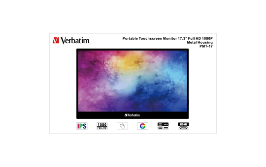 Portable Monitor Verbatim PMT-17, 17.3'' (43.94cm), LCD, Full HD 