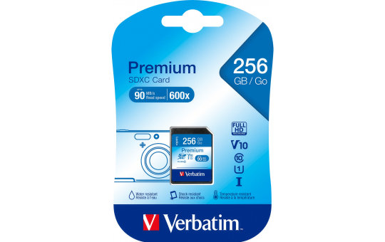 SDXC-Card Verbatim, 256GB, Premium, Class 10, U1, UHS-I 