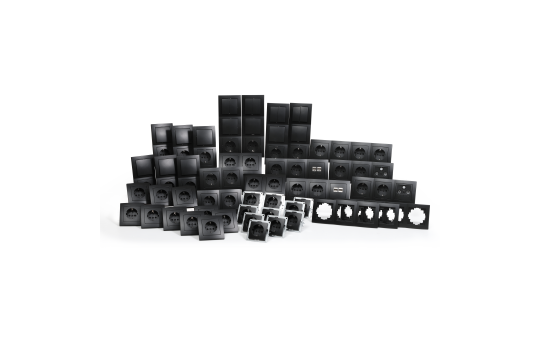 Schalter und Steckdosen Set McPower Flair "Megaset Profi", matt schwarz,100-tlg. 