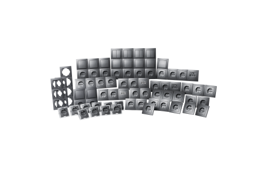 Schalter und Steckdosen Set McPower Flair "Megaset-Profi" 100-teilig, anthrazit, Steckanschluss 