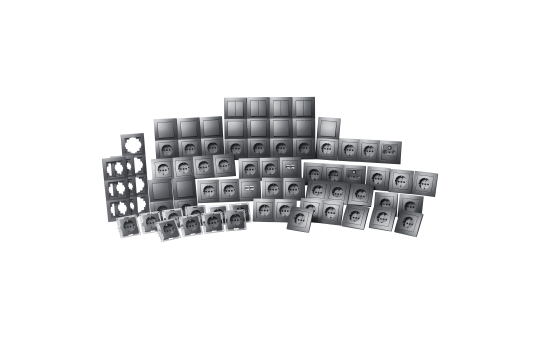 Schalter und Steckdosen Set McPower Flair "Megaset" 100-teilig, anthrazit 