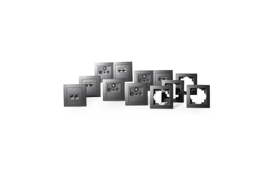 Schalter und Steckdosen Set McPower Flair "Multimedia" 18-teilig, anthrazit 