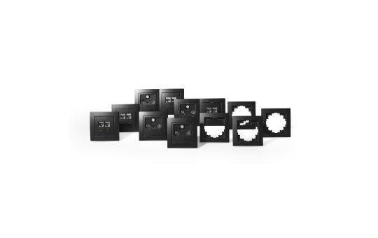 Schalter und Steckdosen Set McPower Flair "Multimedia", matt schwarz, 18-teilig 