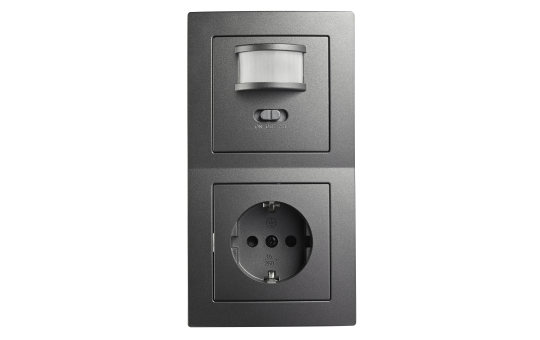 Schalter und Steckdosen Set McPower Flair "PIR" anthrazit, 3-teilig 