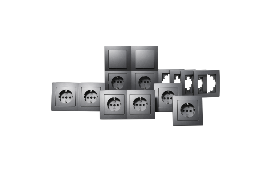 Schalter und Steckdosen Set McPower Flair "Standard" 20-teilig, anthrazit 