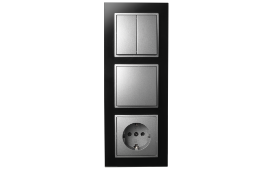 Schalter und Steckdosen Set McPower Flair "Tür 3-fach-Style" Glasrahmen 