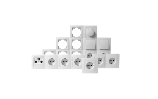 Schalter und Steckdosen Set McPower Flair "Wohnlandschaft Dimmer", 20-teilig, weiß 