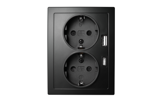 Schutzkontakt-Steckdose McPower "Flair" 2-fach, 250V~/16A, USB-A+C, PD20W 