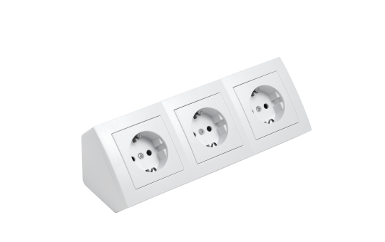 Steckdosenblock McPower "Flair" 250V~/16A, Aufbau, weiß, 3-fach Schutzkontakt 