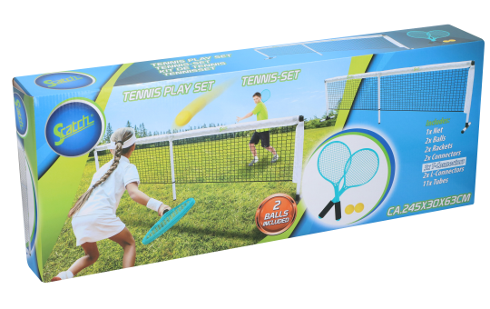 Tennis-Set Outdoor mit Netz 245x15x64cm 