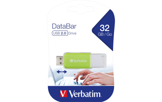 USB 2.0 Stick Verbatim, 32GB, DataBar, grün 