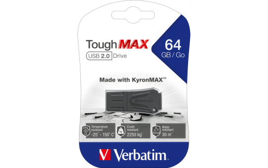 USB 2.0 Stick Verbatim, 64GB, ToughMAX, schwarz 