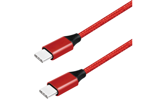 USB 3.2 Kabel, USB-C Stecker auf USB-C Stecker, 0,3m, rot 