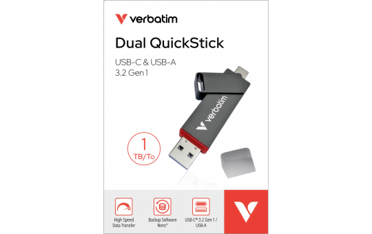 USB 3.2 Stick Verbatim, 1TB, Dual, QuickStick 