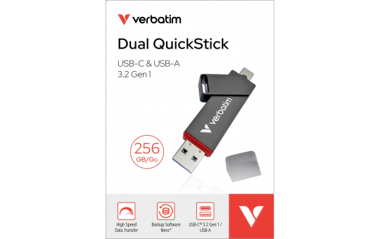 USB 3.2 Stick Verbatim, 256GB, Dual, QuickStick 