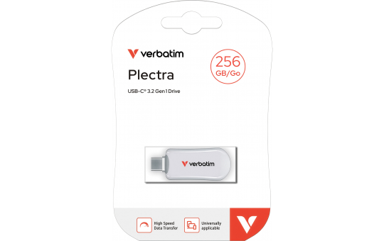 USB 3.2 Stick Verbatim, 256GB, Plectra, weiss 
