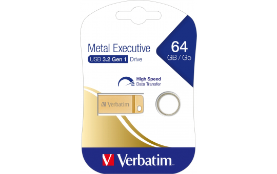 USB 3.2 Stick Verbatim, 64GB, Metal Executive, Gold 