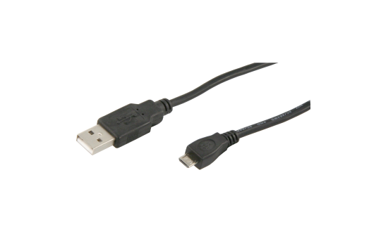 USB-Kabel, 2.0, A-Stecker > Micro B-Stecker, 1,8m, schwarz 