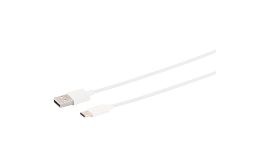 USB Lade-Sync Kabel, USB-A Stecker auf USB C-Stecker, 2.0, ABS, weiß, 0,5m 