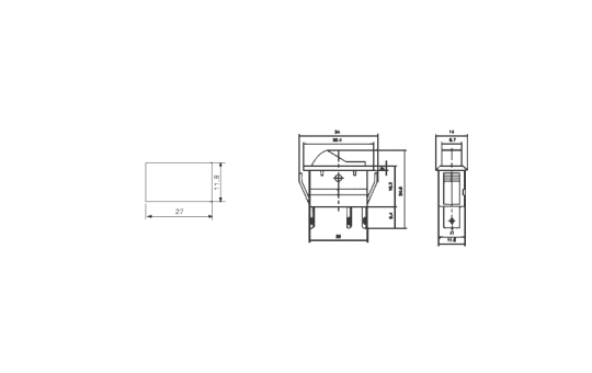 Kfz-Schalter McPower, 3-polig, 12V-250V/20A, grün, Stellungen: EIN/EIN