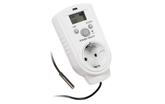 Steckdosen-Thermostat McPower TCU-530, 5-30 °C, max. 3680W, 230V, Display