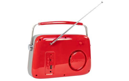 Tragbares Nostalgie Radio FREESOUND-VR40R mit Bluetooth, USB & FM 30W,  rot